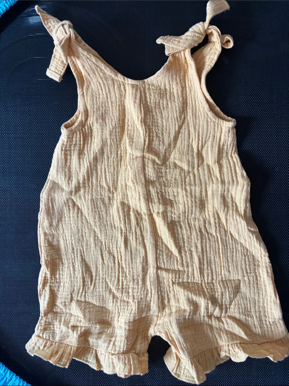 Rachel Zoe Peach Crinkle Tie-Shoulder Romper